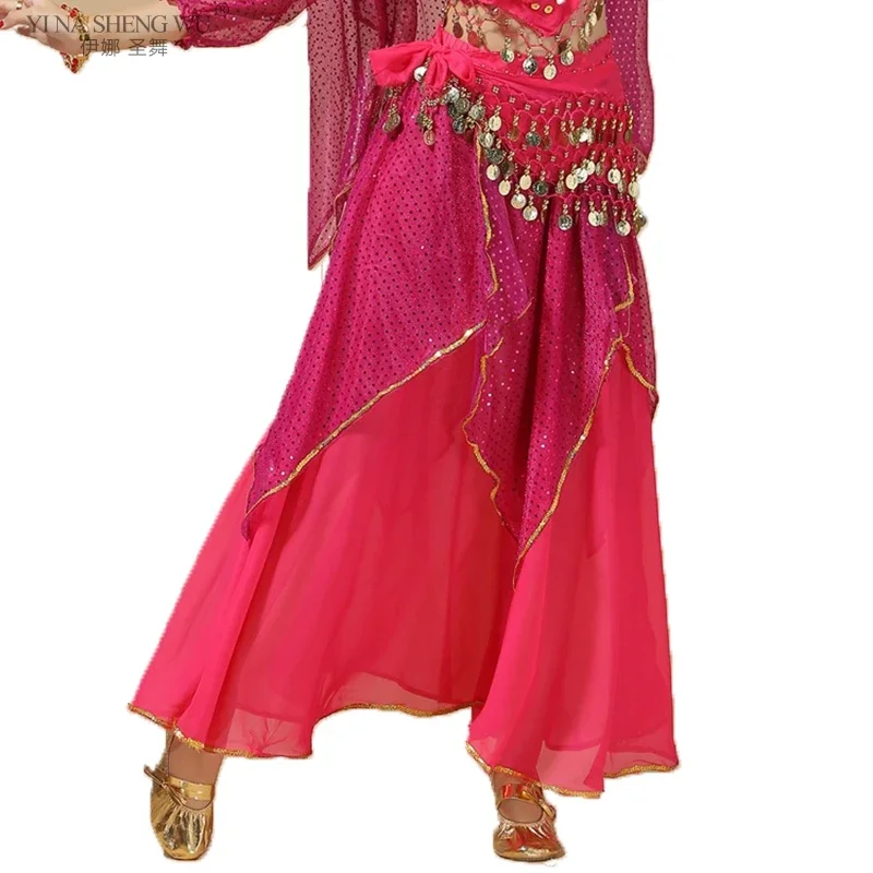 1pc Erwachsene Einfarbig Bauchtanz Rock Frau Chiffon Split Sexy Gypsy Spanisch Flamenco Orientalischen Ethnischen Leistung Rock Nur