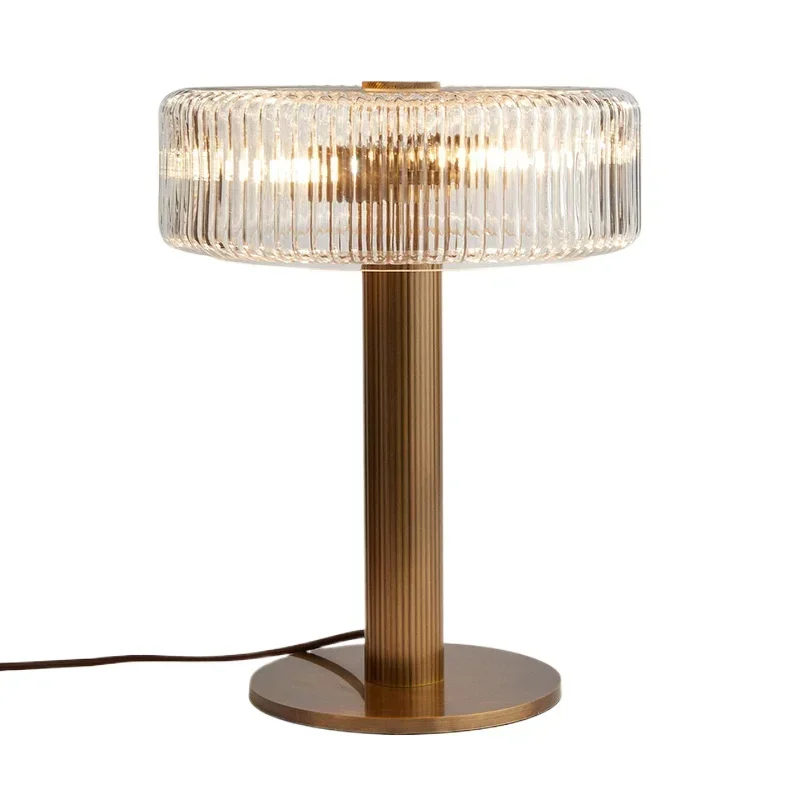 Postmodern minimalist metal glass table lamp high sense Nordic light luxury designer living room