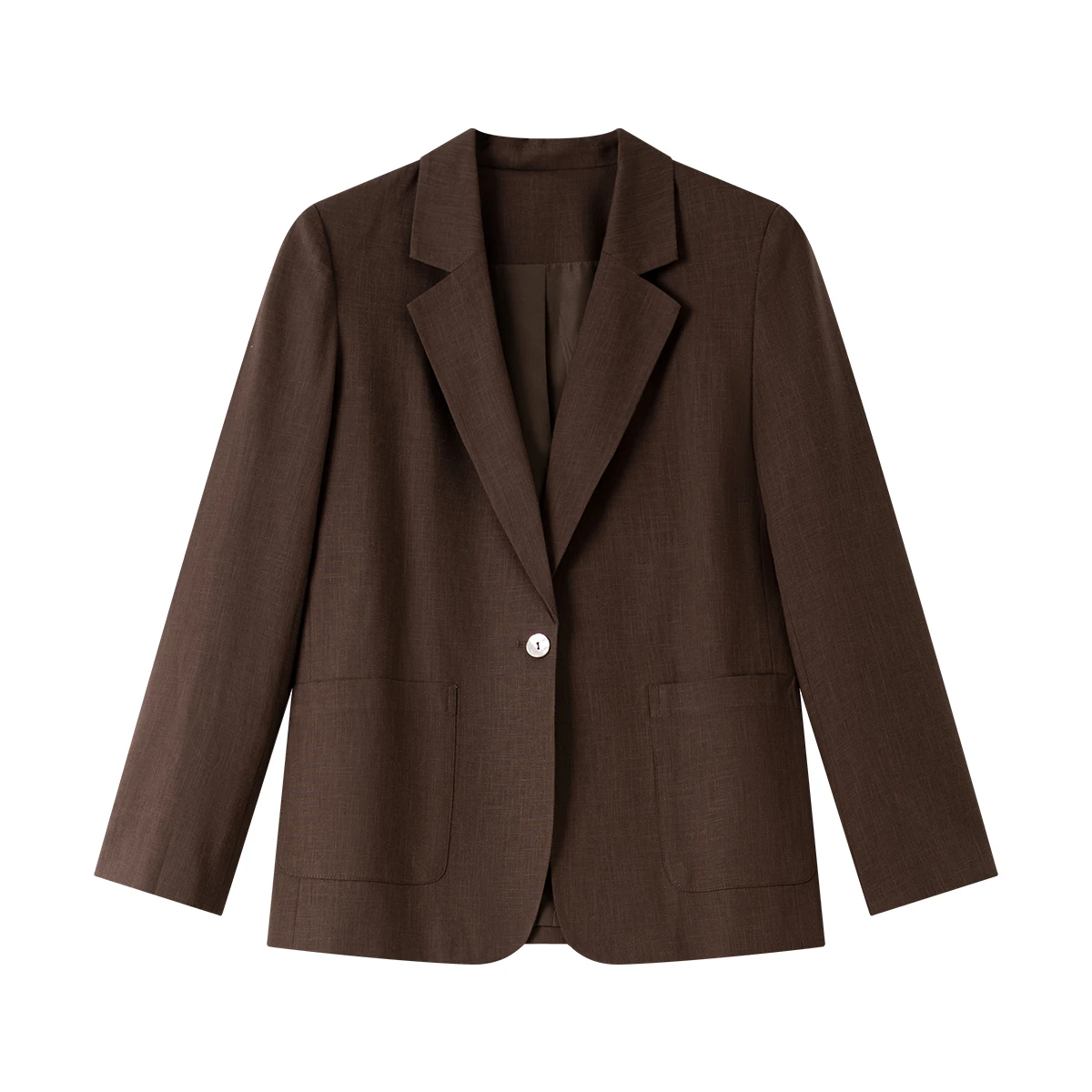 VIMLY 여성용 브라운 텍스처 자켓 코트 가을 2025 캐주얼 오버사이즈 노치드 여성 블레이저 여성 오피스룩 블레이저 여성용 A2193