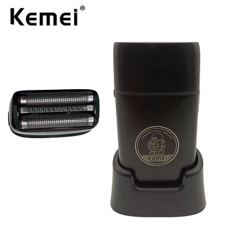 מכונת גילוח חוטית חשמלית לגברים Kemei Pro Triple Foil Shaver עם מספריים נטענות לגילוח זקן