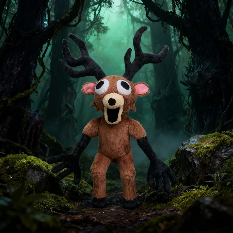 جديد 38 سنتيمتر 99 ليال في الغابة الغزلان ألعاب من القطيفة فيلم الحيوانات المحشوة الغزلان لعبة المشجعين هدايا عيد الميلاد لعب للأطفال هالوين هدية #1