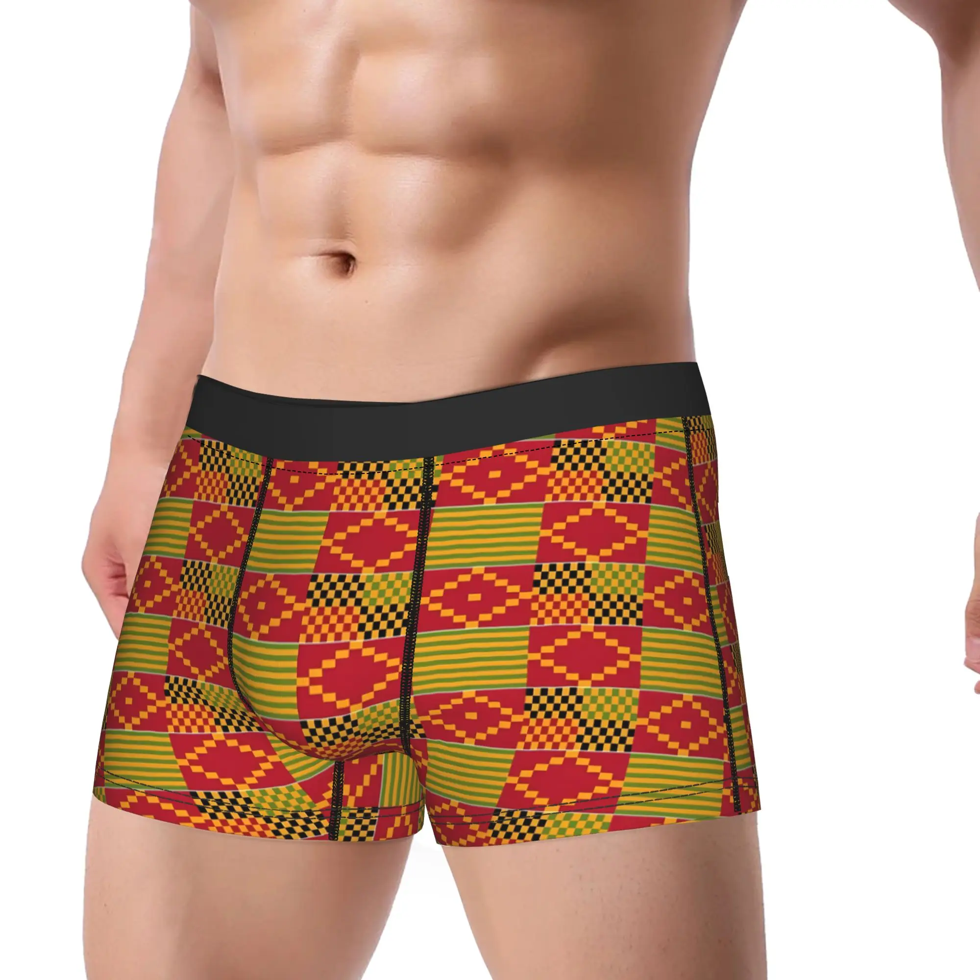 African Pattern Authentic Kente Cloth Underwear Boxershorts Quality Men Underpants Comfortable Shorts Briefs Birthday Gift