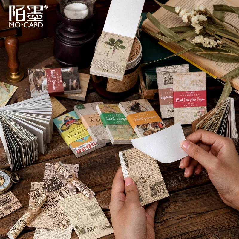 8 Stile 60 stücke Retro Life Series Mini-Notizblock DIY dekoratives Material Papier Scrap booking Material Junk Journal liefert