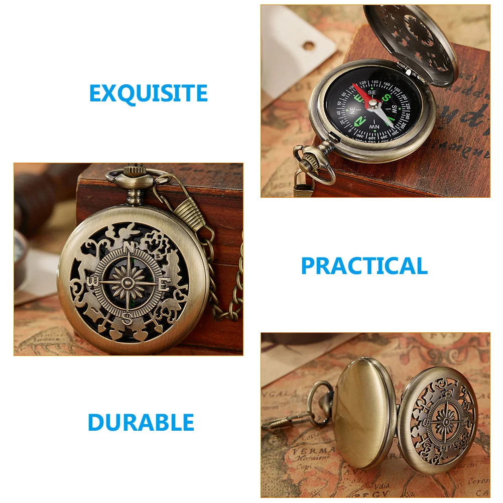 

Pocket Watch Compass Retro Hiking Camping Precision for Zinc Alloy Handheld Sturdy