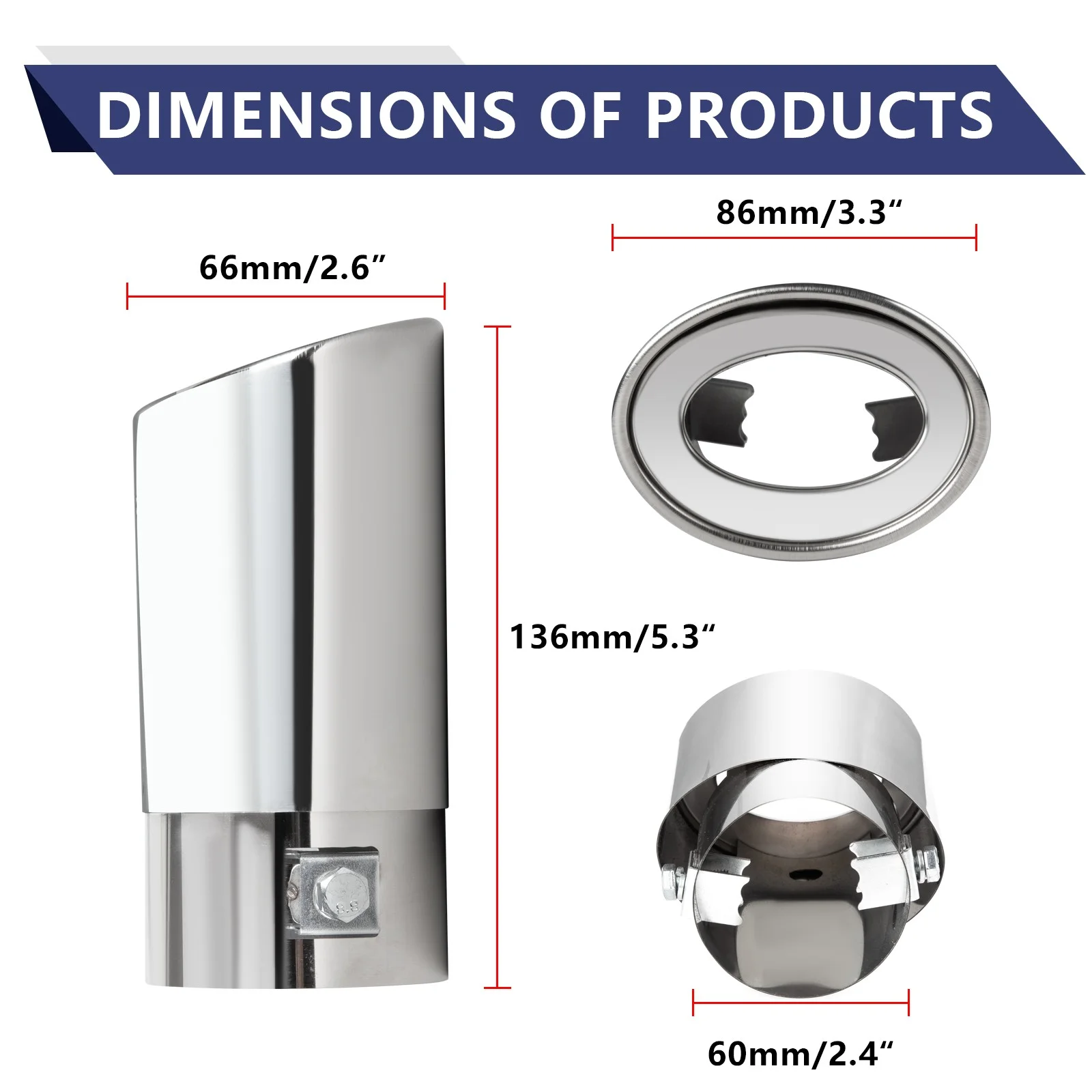 طرف ماسورة العادم الخلفي الذيل الحلق الخمار الفولاذ المقاوم للصدأ لنيسان ألتيما 2018 #2