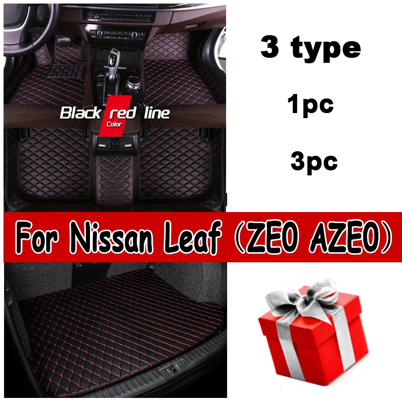 Floor Mats For Nissan Leaf ZE0 AZE0 2011~2017 Dirt-resistant Car Mats luxury Leather Mat Anti-dirt Pad Car Accessories Interior