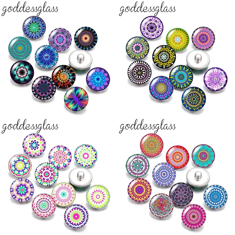 

Beauty bohemia patterns Like Flower Fashion 10pcs mix Round photo 18mm/12mm snap buttons for 18mm/12mm snap jewelry DIY findings