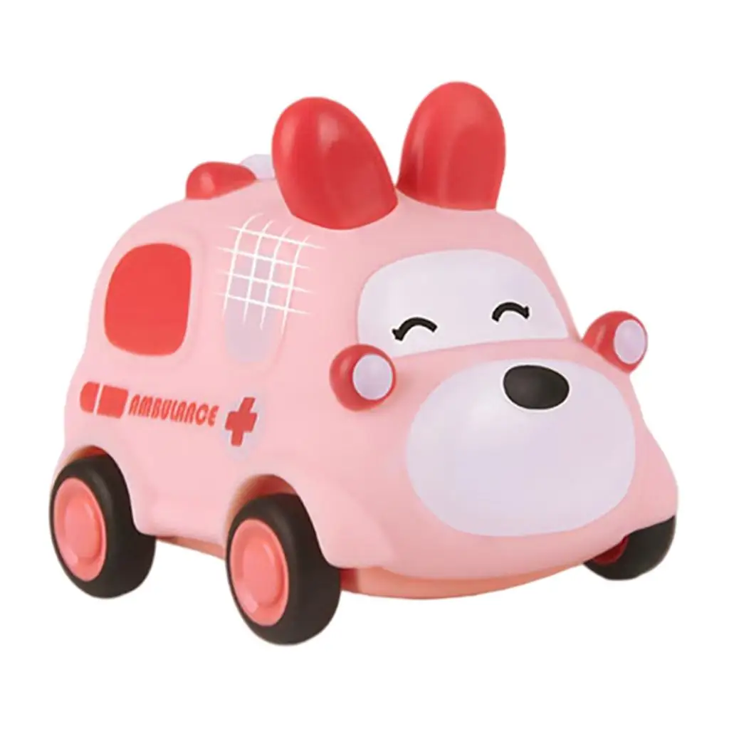 Pull Back Car Toys for Baby Boys Kids 1-3 Soft Vehicle Trucks with Wheels Cute Animal Model Engineering Gift