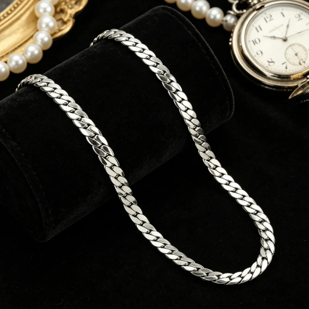 Minimalist fashion 925 Sterling Silver 18K gold lovely 5MM Necklaces sideways chain for Men woman lady Jewelrys Wedding party