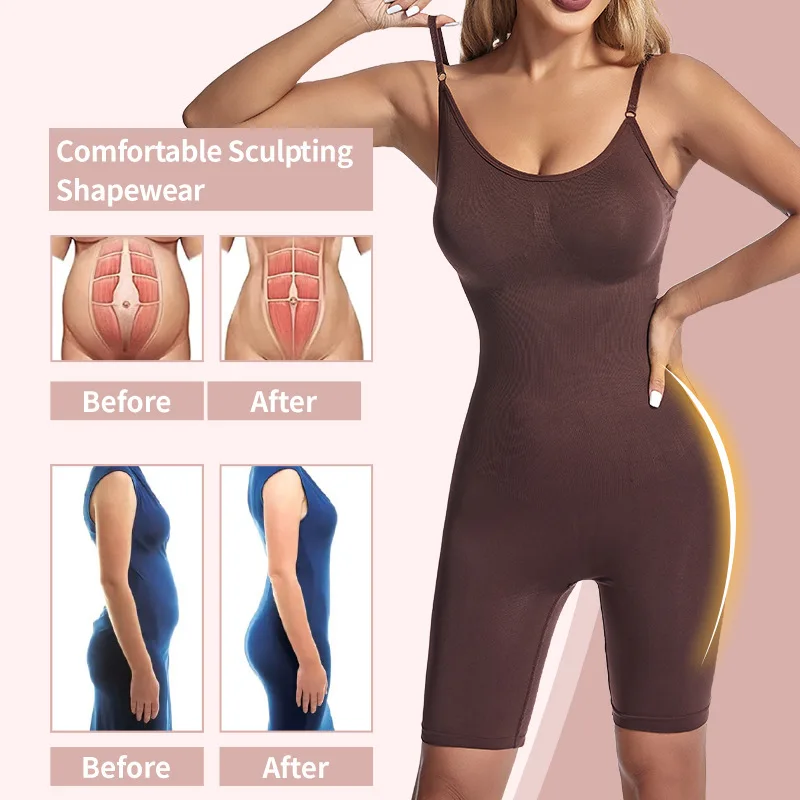 jPlus size postpartum shapewear butt lifting tummy control corset seamless crew neck suspender bodysuit