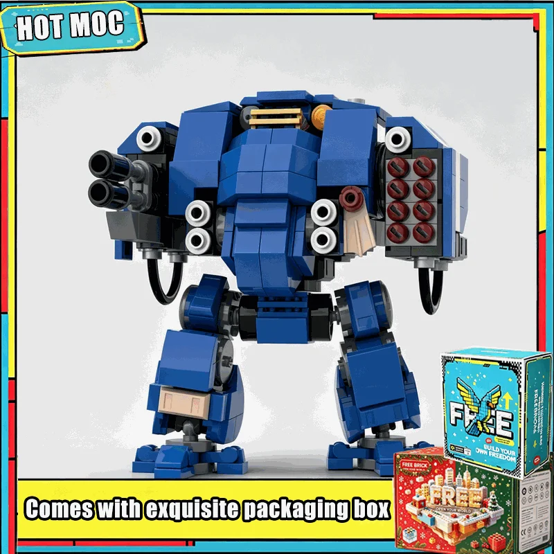 398 Parts Blue Armored Battle Robot Building Blocks Bricks DIY Assembly Creative Educational Sci-Fi Toy Model Collection Gifts