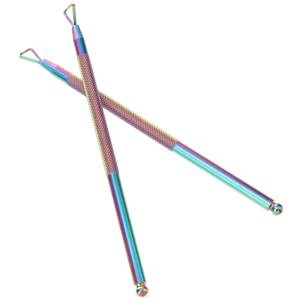 2 قطعة أداة انتهازي للبشرة من الفولاذ المقاوم للصدأ مكشطة أظافر مزدوجة النهاية لمزيل طلاء الأظافر الجل لوازم الأظافر الاحترافية #3