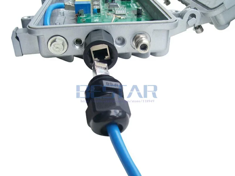 CAT6 CAT 6E مقاوم للماء RJ45 موصل إيثرنت LAN RJ 45 AP شبكة خارجية جسر M20 محمية IP68 كابل توصيل مقاوم للماء 25 سنتيمتر