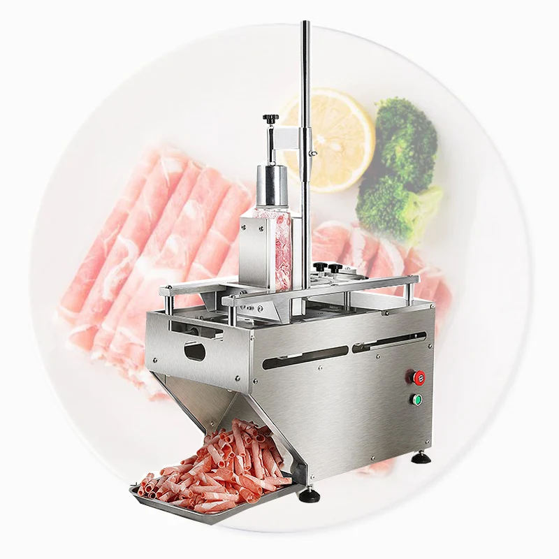 

CNC Commercial Stainless Steel Full Automatic Beef Mutton Bacon Slicer/Frozen Lamb Meat Roll Cutting Slicing Machine