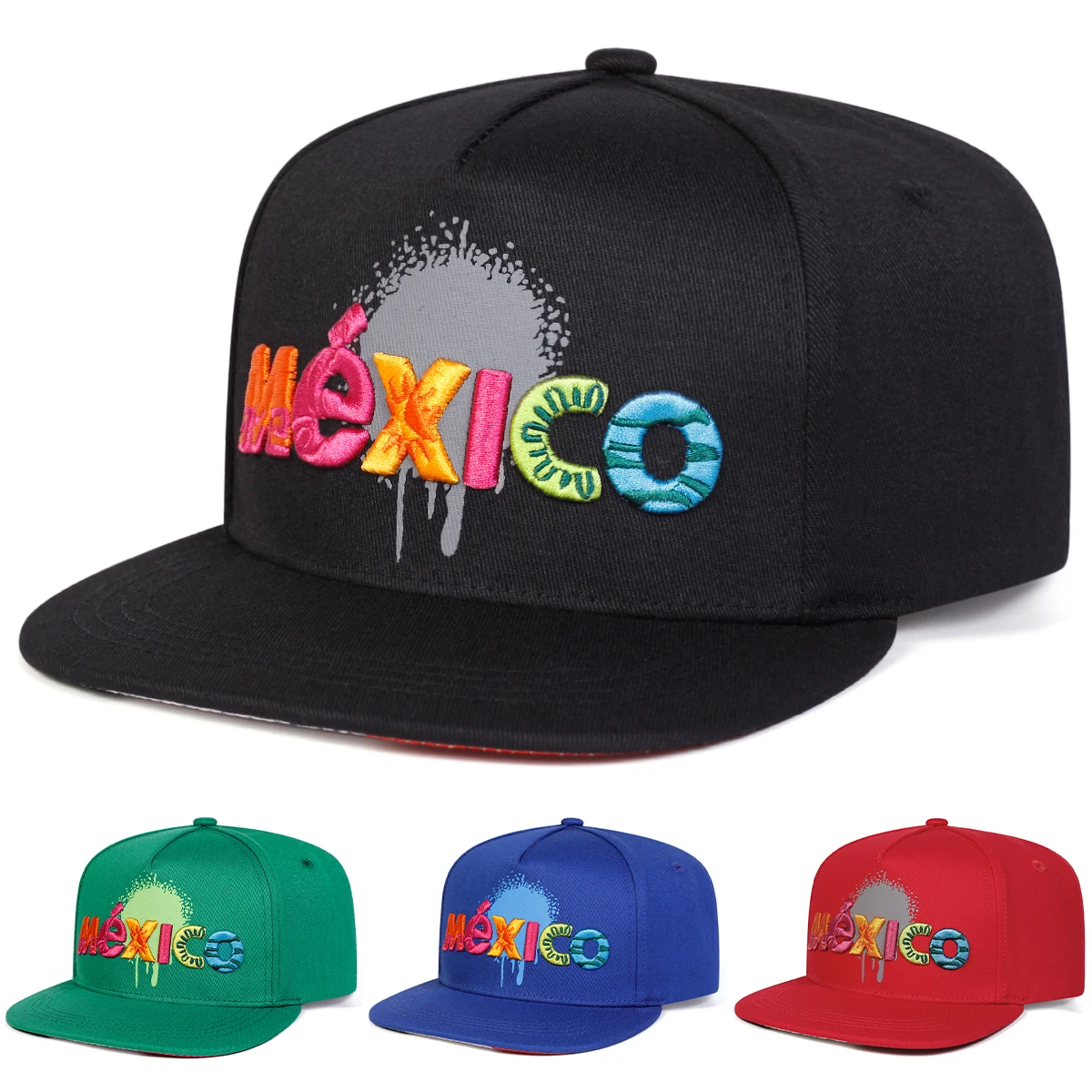 Unisex MEXIKO Buchstabenstickerei Hip-Hop-Hüte Frühling und Herbst Outdoor Verstellbare lässige Baseballkappen Sonnenschutzhut Sportkappe