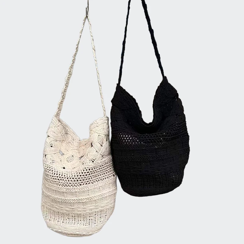 

Women's Bag 2026 Luxury Bags Designers Trendy Handmade Woven Shoulder Bag Crochet Tote Bags for Woman Hollow Out Straw Beach Bag
