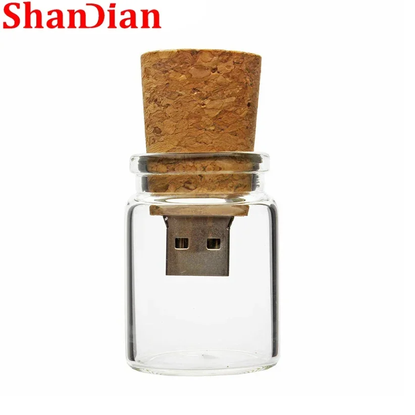 Photography Gift Box USB 2.0 Flash Drive Free Custom Logo Pen Drive Drifting Bottle Memory Stick 64GB/32GB Real Capacity U Disk