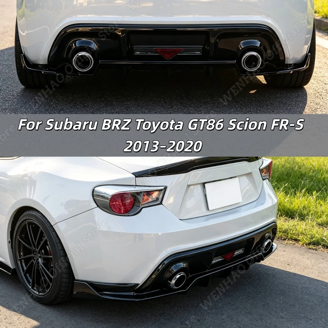 For Subaru BRZ Toyota GT86 Scion FR-S 2013–2020 Car Rear Bumper Trim Shark Fin Glossy Black Spoiler Lip Auto Modification Parts