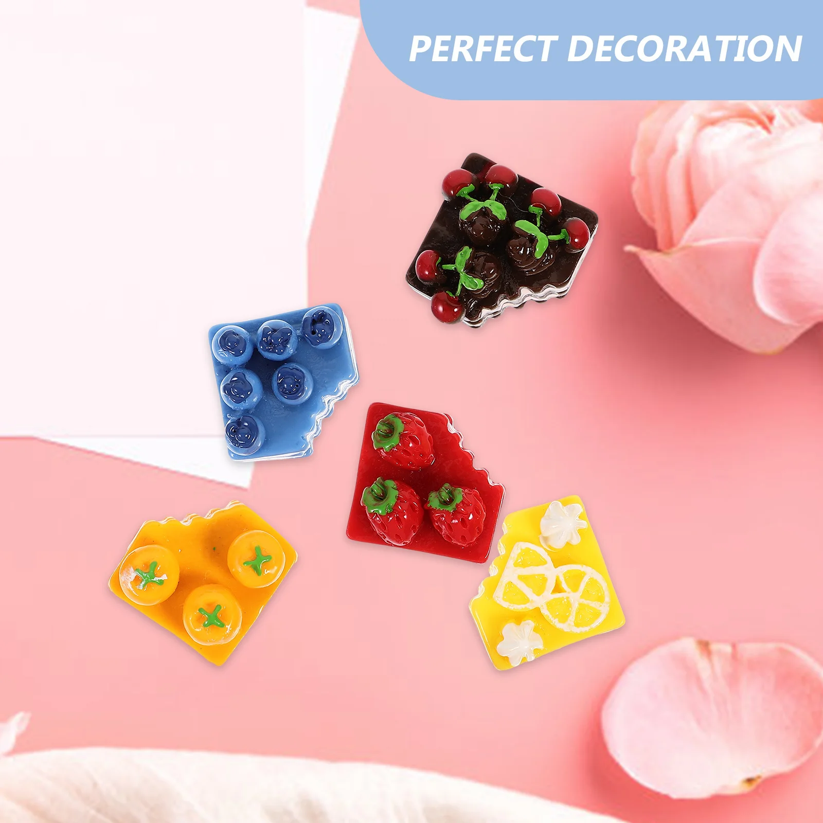DIY Crafts Cake Charms Mini Dessert Model Realistic Faux Food Decor for Jewelry Hair Clips Accessories Collection