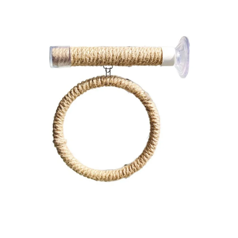 

Suction Cup Bird Swing Set Linen Rope Comfortable Grip Hanging Bird Standing Perch Non-slip Easy To Install