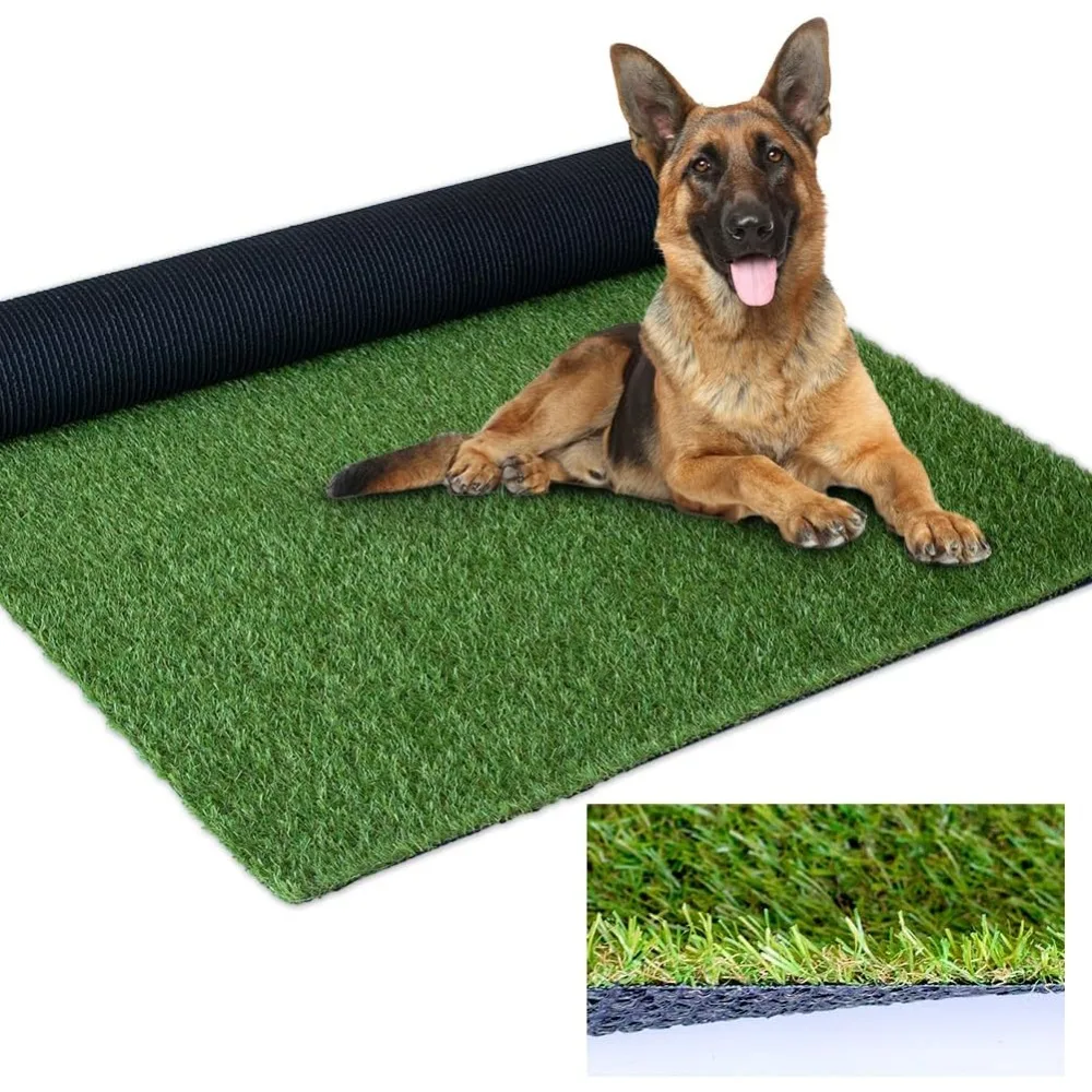 Artificial Grass Outdoor Rug, 15FT x 24FT (360 Square Feet) 0.8 inch Realistic Fake Synthetic Grass Carpet, 20mm Thick Indoor