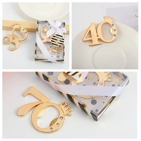 

25Pcs 50th Crown Wedding gifts of 60th bottle openers Party favors for 30th Wedding Receiption gifts and 70th anniversary favor