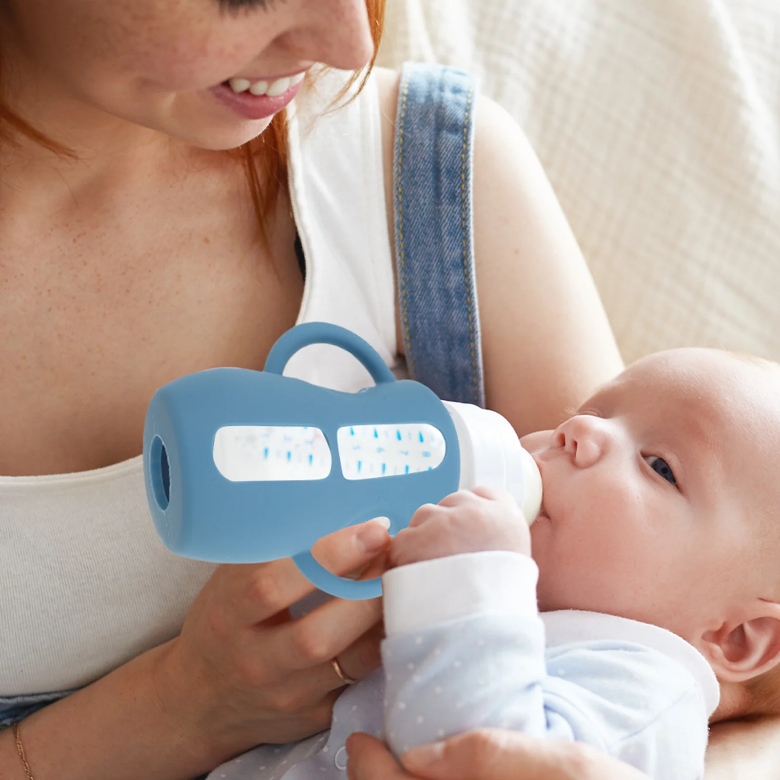 

2pcs Silicone Baby Bottle Sleeves Compatible With Glass Bottles Newborn Feeding Lightweight Portable Nursing Cover Handle