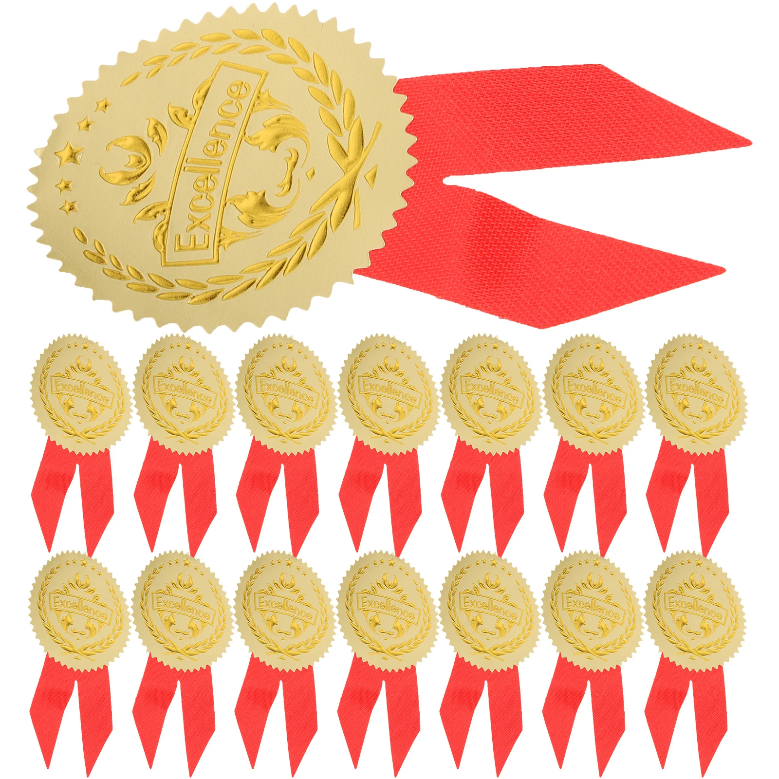 

36 set Medal Stickers Certificate Award Kids Graduation Party Game Prize Red Foil Seal Stickers Commemorative Souvenir