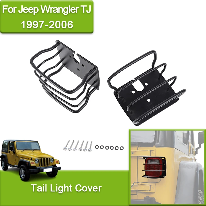 

Защитный чехол для задних фонарей автомобиля для Jeep Wrangler TJ 1997-2006, капоты заднего фонаря, металлические детали, внешние аксессуары