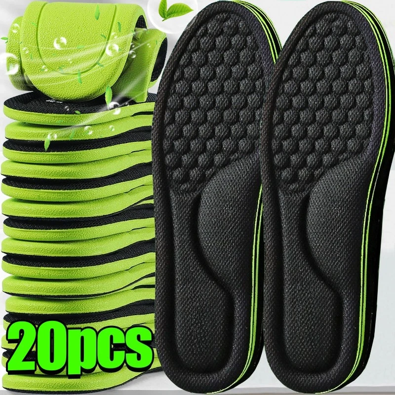 5D Massage Sports Insoles Shoes Soft Deodorant Breathable Shock Absorbant Cushion Running Insoles For Feet Men Women