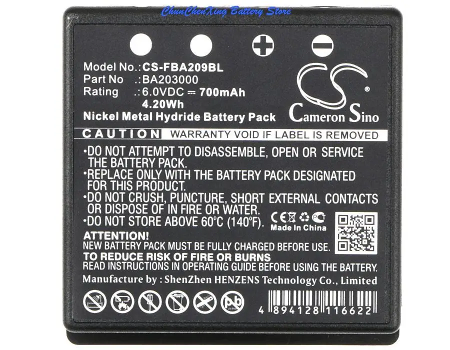 

Cameron Sino 700mAh Battery BA209000,BA203000 for HBC FBFUB09N,FUB9NM,Linus 4, Linus 6, Micron 4, Micron 6, Spectrum 1, 2, A, B,