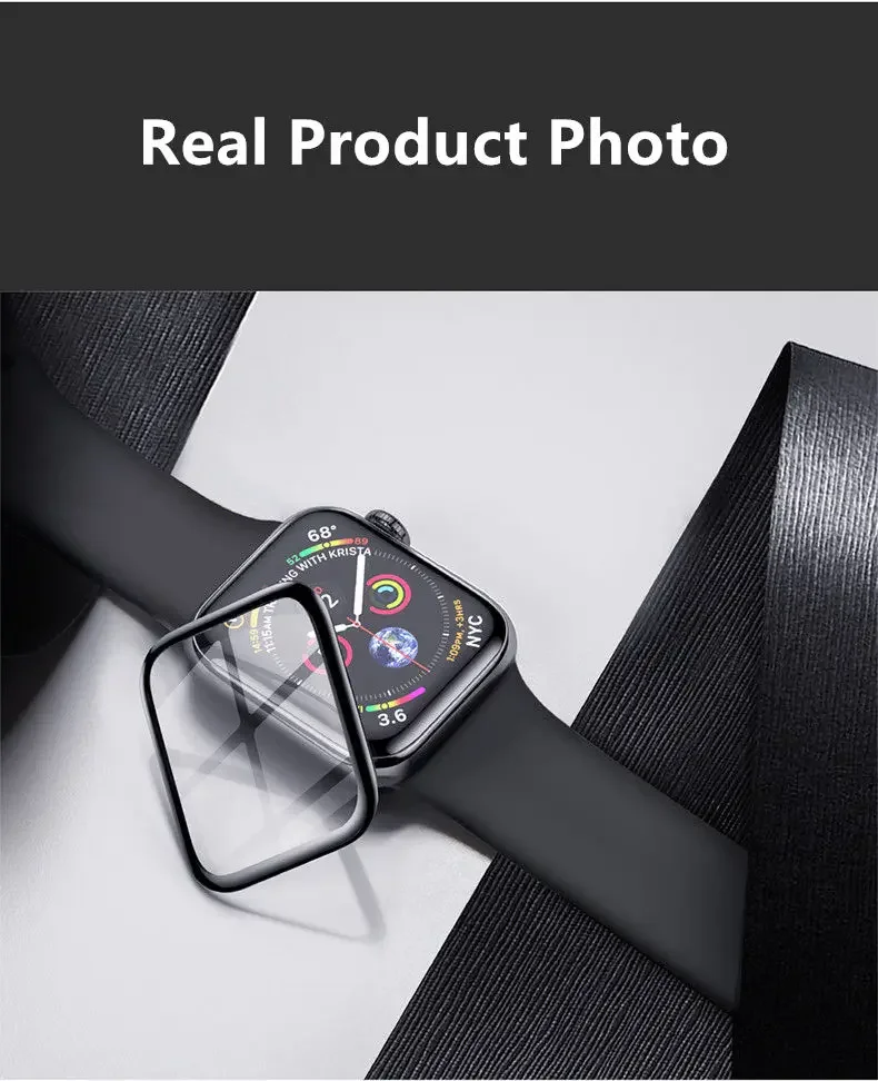 Soft Glass For Apple Watch Screen Protector 44mm 45mm 41mm 38mm 42 9D HD Full Film iWatch series 6 5 3 8 7 9 se 40mm Accessories image 6