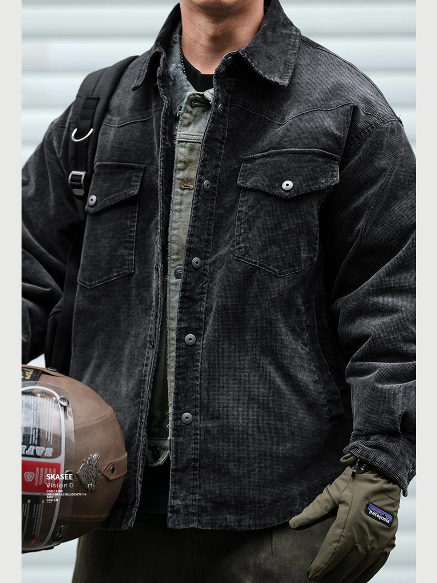 

Retro Washed Heavyweight Corduroy down Jacket Men's Autumn Winter 90 White Duck down Warm Shirt Outerwear Casual Style Short ...