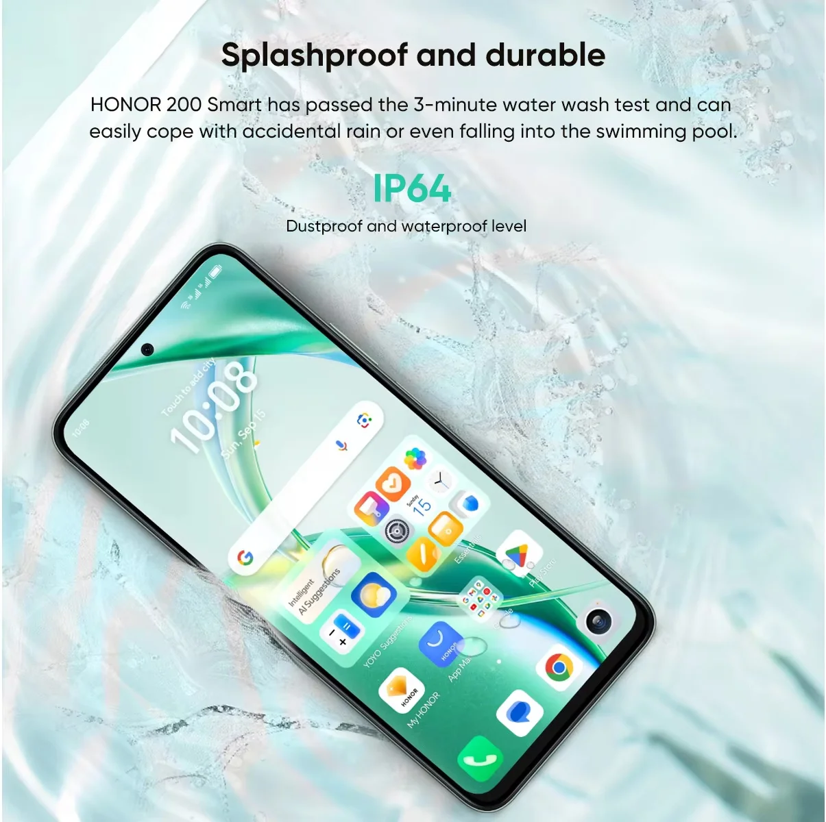 HONOR 200 Smart 5G Smartphone Versión Global, IP64, SGS, Batería de 5200 mAh, Supercarga de 35 W, Snapdragon 4 Gen 2, 50 MP, Modo de Alto Volumen del 300%, OTG 4