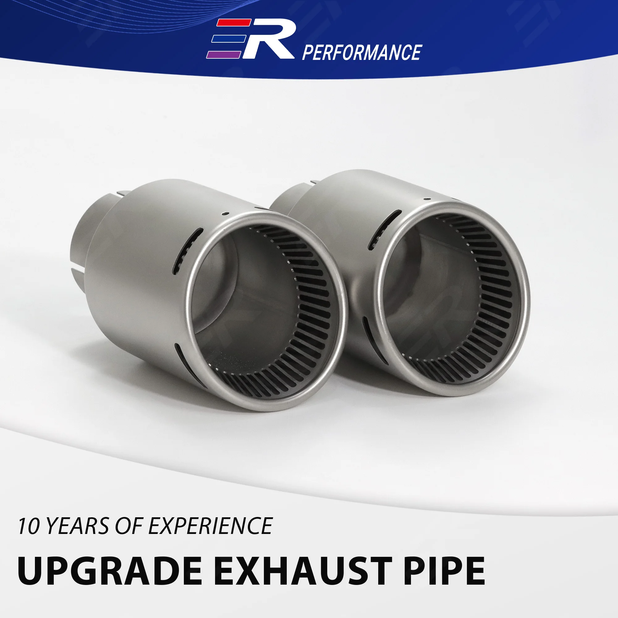 1pcs ER car accessories Exhaust Tip Matte Stainless Steel automotive Nozzle decoration for universal Muffler Tail Tips Modify