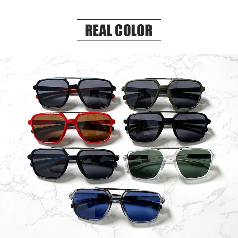 نظارات شمسية Double Bridge Aviator للرجال والنساء، ملابس أنيقة للجنسين مع حماية من الأشعة فوق البنفسجية بنسبة 100%، نظارات شمسية كلاسيكية كلاسيكية #3