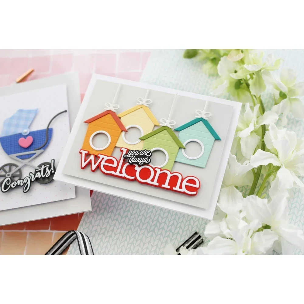Versatile Greeting Phrase Metal Cutting Dies For Paper Craft Junk Journal Decorative Greeting Card Ornament