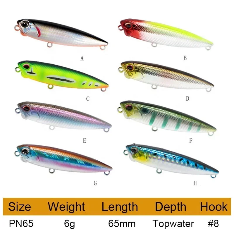 Topwater pencil lures dog walk dive lure 65mm 2.6in 6g floating pencil bait