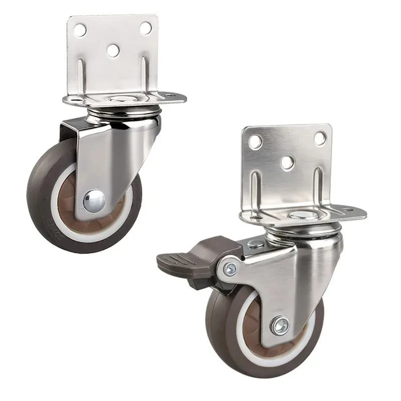 L-shaped rubber casters, suitable for installing casters on the side of furniture, baby beds, kitchens, cabinets, and tables