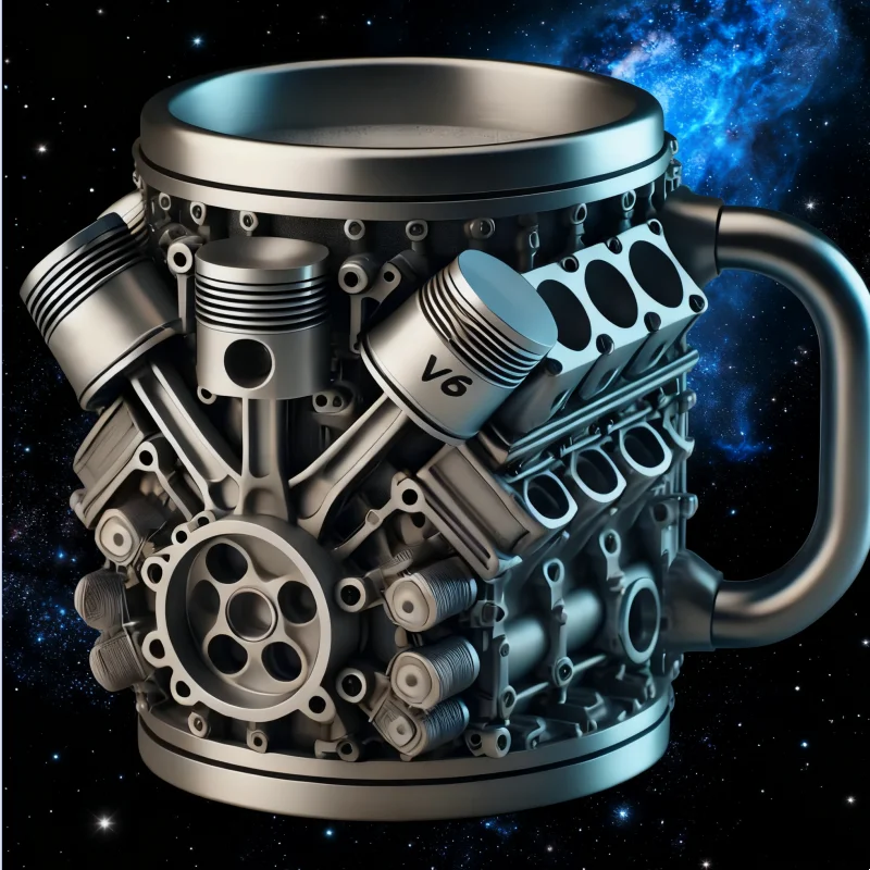V8 Engines Stainless Steel Coffee Mug Creative Resin Water Cup Funny V6 Engines Wine Cup Coffee Cup Water Container Accessories