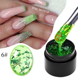 MEET ACROSS 5ML Floral Uv Gel Varnish Lucky Gel Paint Dried Flowers Nail Art Glue 3D DIY Desgin Natural Fairy Nail Gel Polish