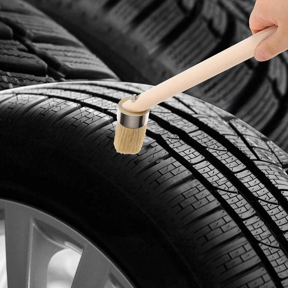 

3Pcs Tire Repair Lubricant Brush Wood Handle Grease Applicator Mechanic Automotive Tools Tire Grease Brush Car Truck Motorcycle