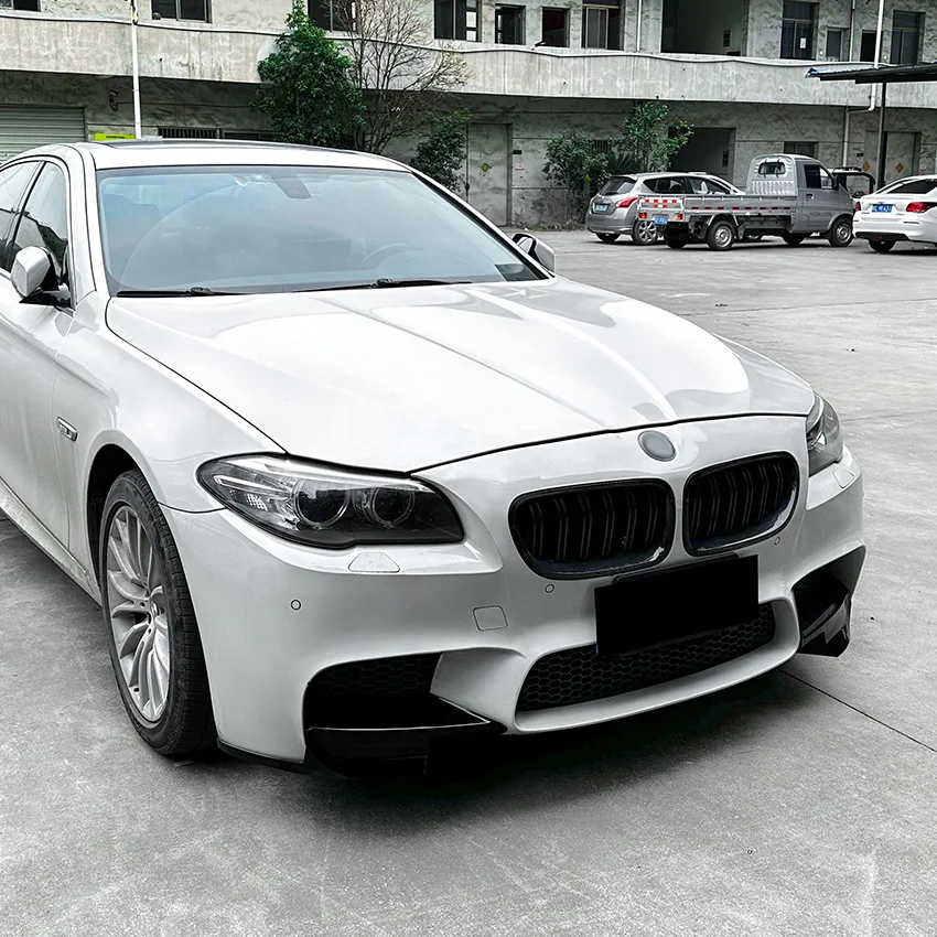 FOR BMW F10 F18 M5 2011-2017Glossy black wrap angle Car Front Bumper Splitter Corner Trim Cover Front Chin Upgrade body kit