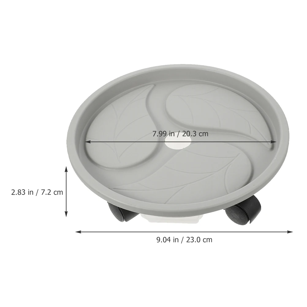 4# Round Plastic Flower Pot Tray With Wheels Water Container Rolling Plant Dolly Planter Coaster Potted Mover Low Base Heavy - Image 6