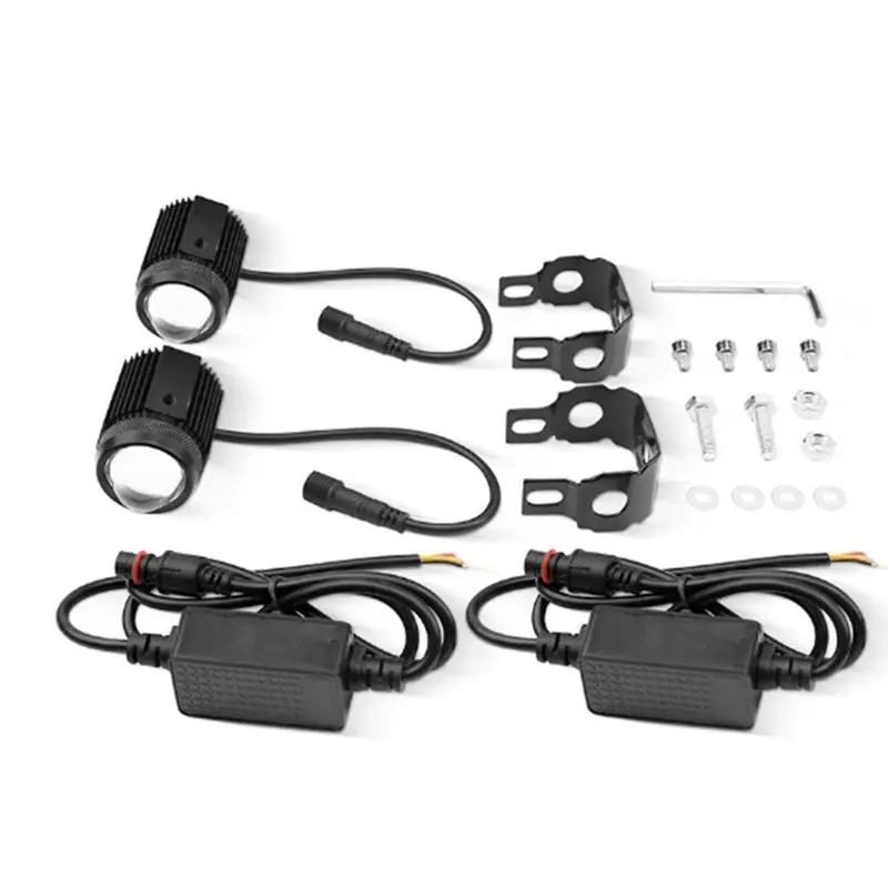 Высокомощный светодиодный прожектор для мотоцикла, 6500K, двухцветный, внешний, 12 Вт, запчасти для мотоциклетных фар, AC