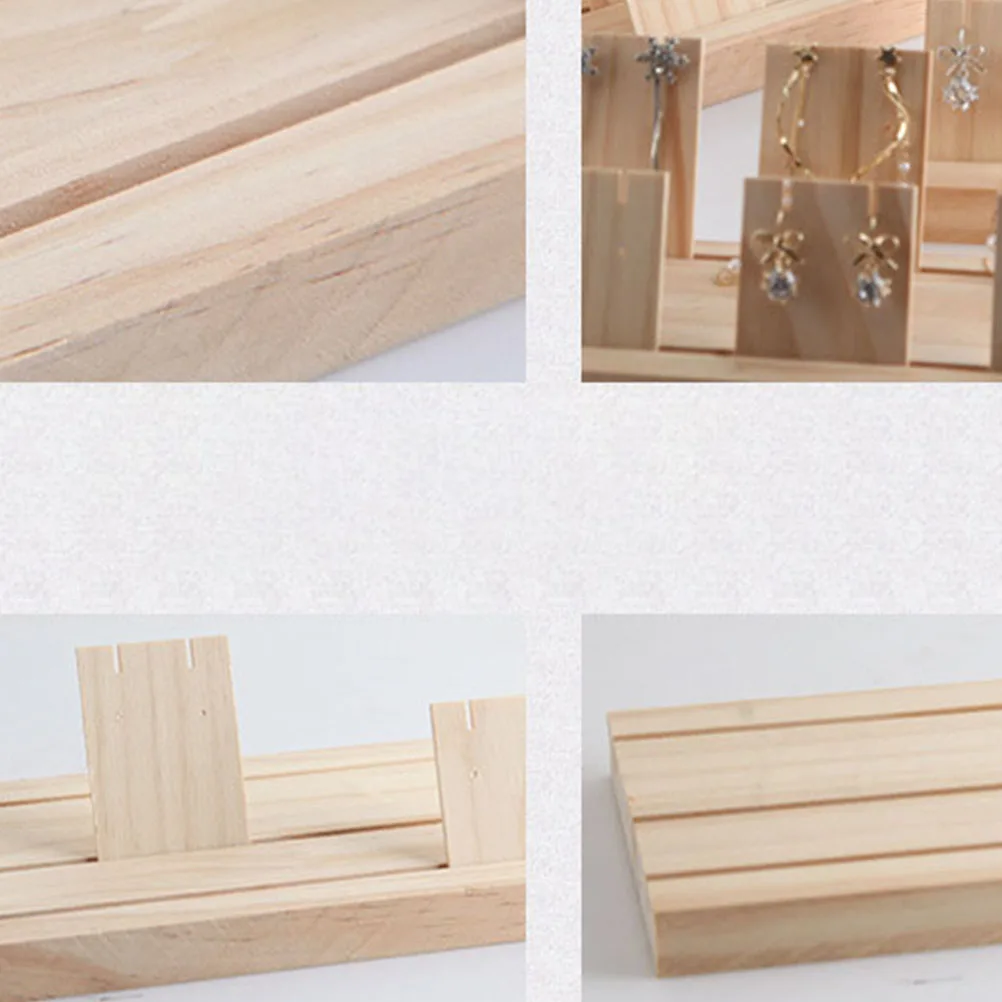 

Creative Jewelry Rack Wooden Jewelry Holder Display Stand for Necklace Bracelet Earring (Size S, 3 Slots)
