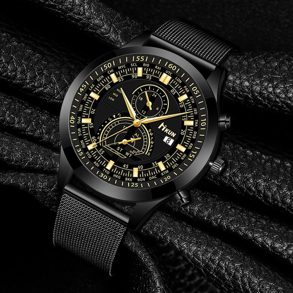 Fashionable and Personalized Men's Business Network Belt Versatile Quartz Watch