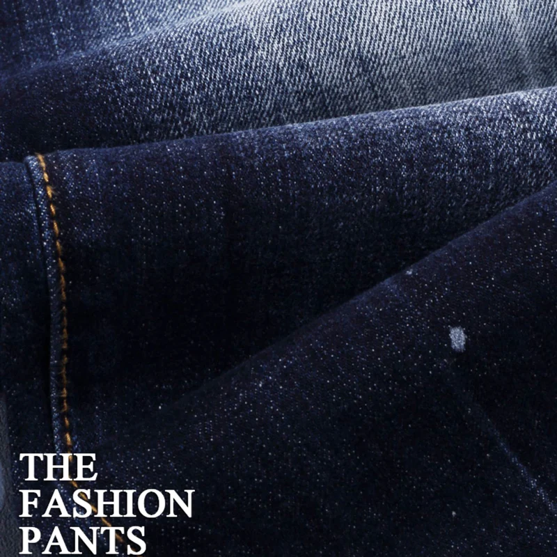 Designer Fashion Men Jeans High Quality Retro Blue Stretch Slim Fit Painted Ripped Jeans Men Brand Vintage Denim Pants Hombre