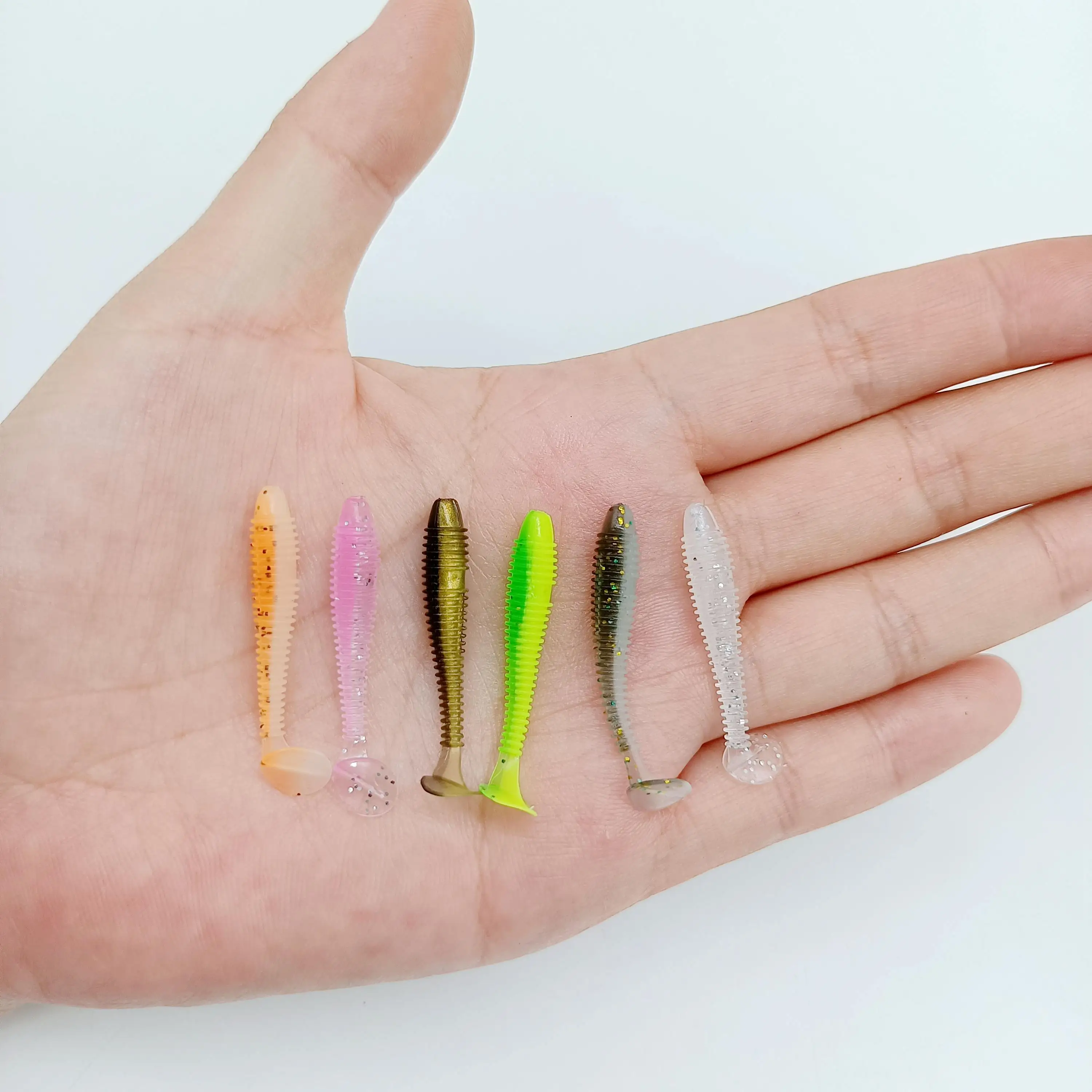 DUODUOYU 10PCS Mini Weiche Angeln Köder 0,37g/3,5 cm Kleine Ttail Wurm Köder Wobbler Isca Pesca Karpfen künstliche Köder Angelgerät – Detail 9
