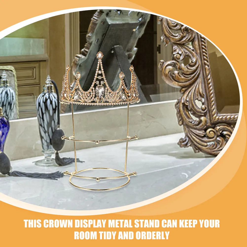 

Three-Tier Crown Display Rack Elegant Bride Headband Storage Stand Home Use Headwear Organizer Metal Hairband Holder Display